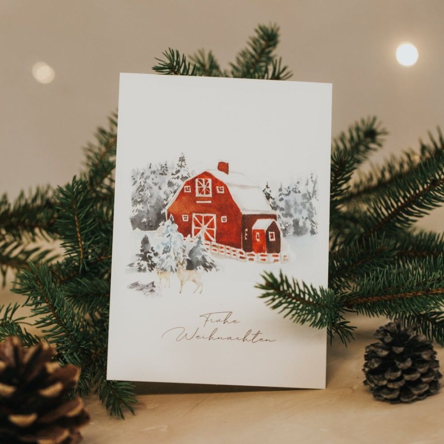 Weihnachten fleuriscoeur | Postkarte Winterlandschaft