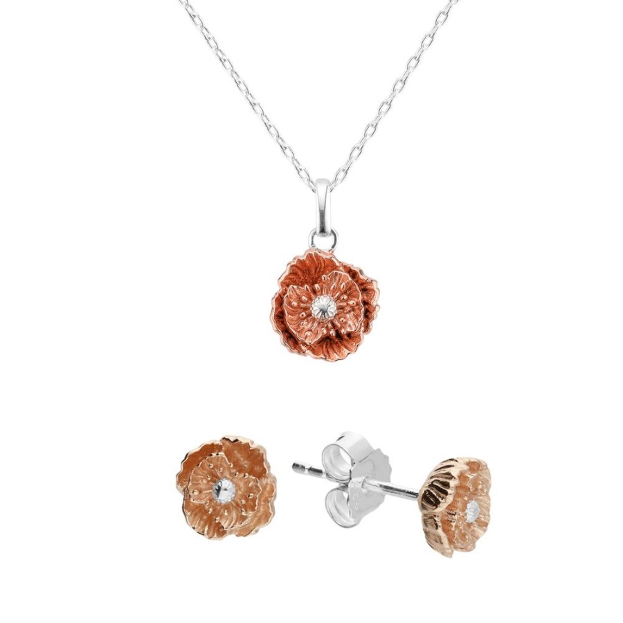 Schmuck fleuriscoeur | Schmuckset Mohnblume