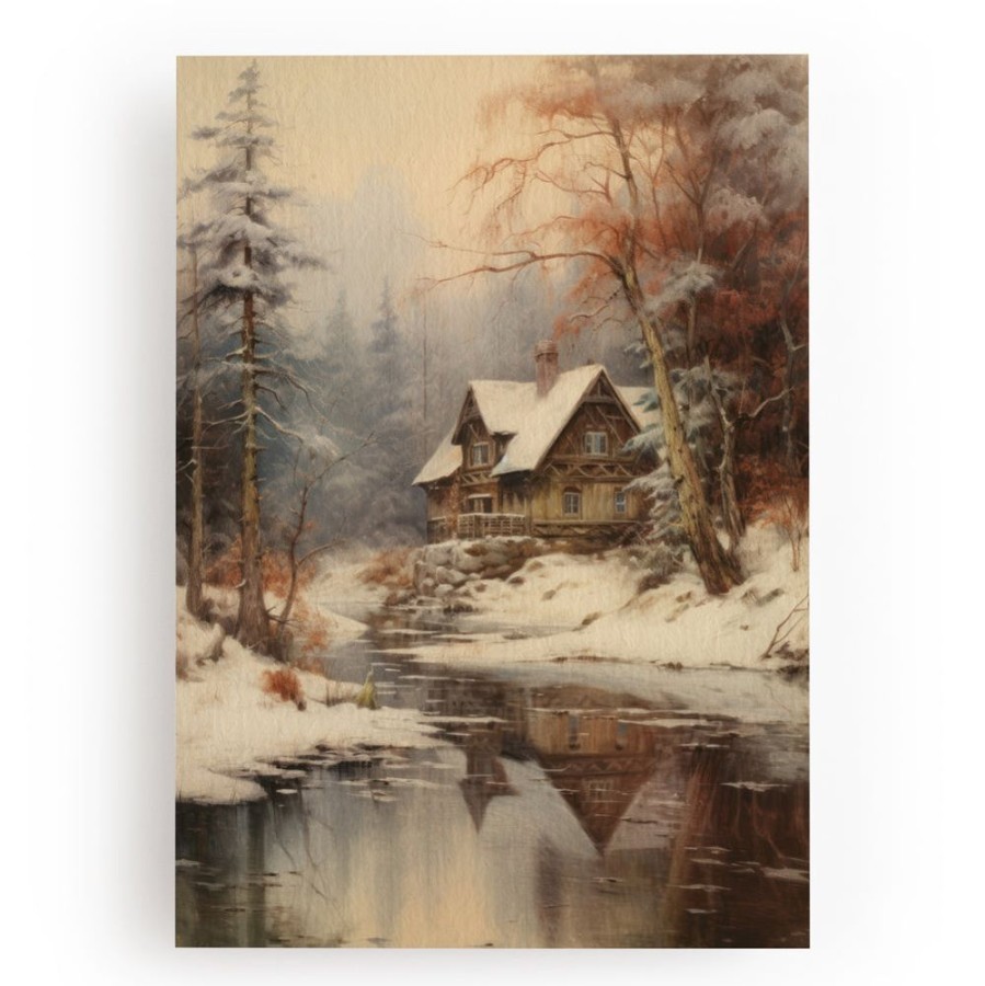 Weihnachten fleuriscoeur | Kunstdruck Winterhutte