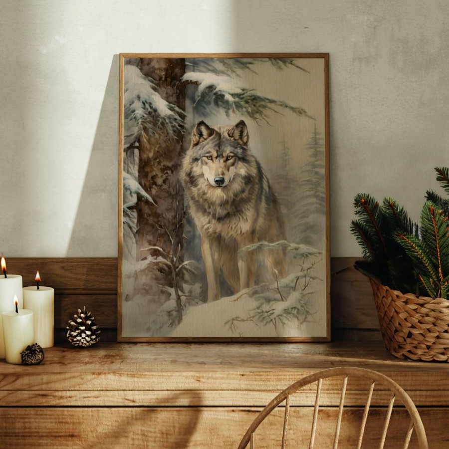 Weihnachten fleuriscoeur | Kunstdruck Wolf